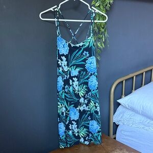 Old Navy Floral Strappy Dress with Blue and Green Accents